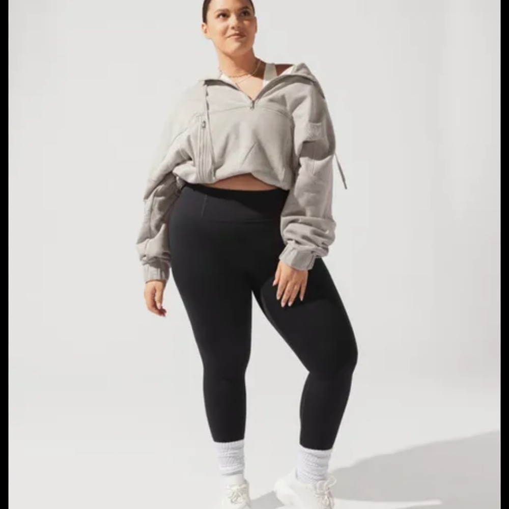 Popflex Half Zip Warm-Up Hoodie- Heather Grey- 2X